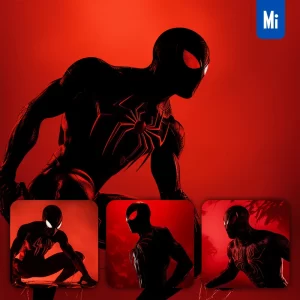 Midjourney Prompt Spider Man Red Silhouette Photography