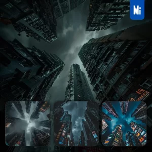Midjourney Prompt Dystopian City Towering Architecture Building Sci-fi Photography