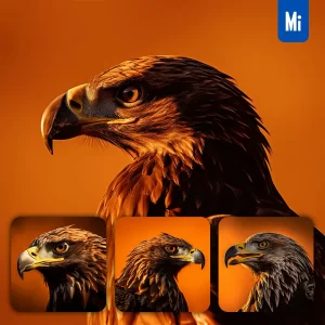 Midjourney Prompt Eagle Head Face Side Yellow Silhouette Photography