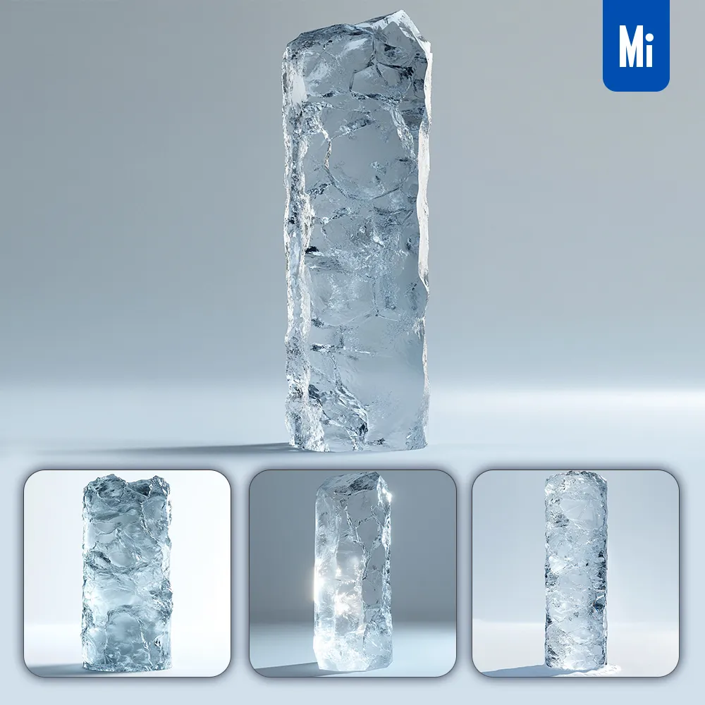 Midjourney Prompt Ice Frozen Transparent Pillar Photography