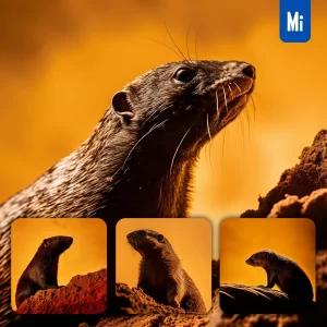 Midjourney Prompt Mole Side Orange Yellow Silhouette Photography Close Up