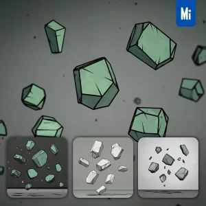 Midjourney Prompt Stone Broken Rock Floating Cartoon Animation