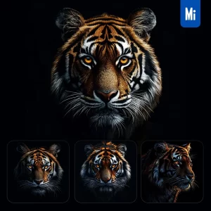 Midjourney Prompt Tiger Head Face Airbrush Painting Photography