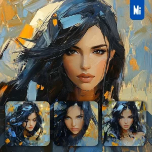 Midjourney Prompt Woman Portrait Beautiful Girl Brush Stroke Oil Painting Brushwork