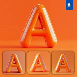Midjourney Prompt a Letter Orange 3D Smooth C4D