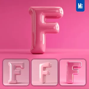 Midjourney Prompt F Letter Pink 3D Smooth C4D