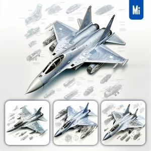 Midjourney Prompt Su-57 Felon Fighter Jet Breakdown Drawing Illustration