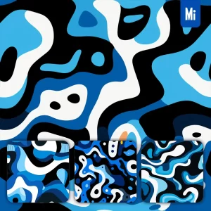 Midjourney Prompt Abstract Blue White Shape Background Wallpaper Pattern
