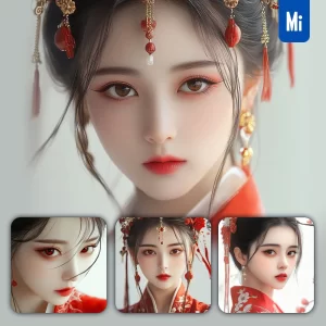 Midjourney Prompt Beautiful Girl Woman Portrait Close Up Realistic Chinese 3D Illustration