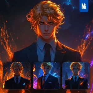 Midjourney Prompt Blue Suit Handsome Yuppie Male Man Portrait Painting