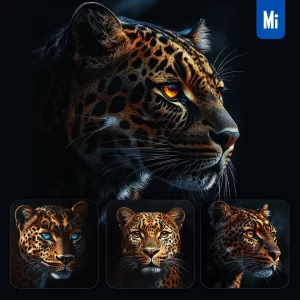 Midjourney Prompt Cheetah Leopard Head Face Airbrush Painting Photography