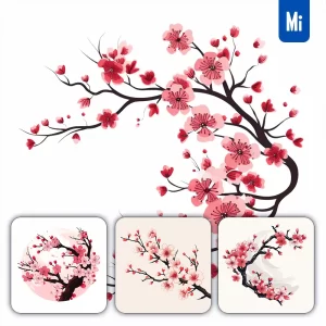 Midjourney Prompt Cherry Blossom Flower Japanese Graphic Vector Illustration