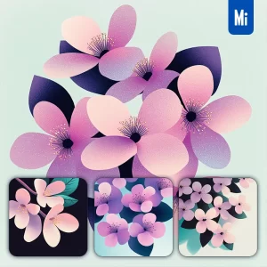 Midjourney Prompt Cherry Blossom Flower Pink Close Up Illustration