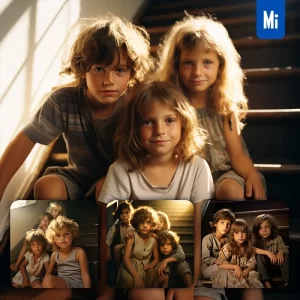 Midjourney Prompt Children Kids Kid Boy Sit Light Sunshine Photography