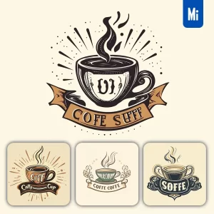 Midjourney Prompt Coffee Cup Shop Retro Design Vintage Logo
