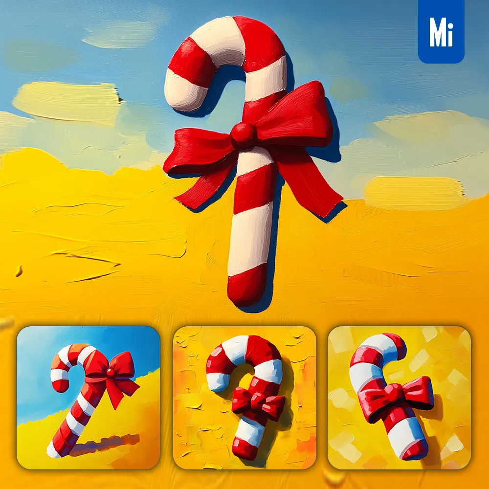 Midjourney Prompt Cute Candy Oil Painting Christmas Xmas