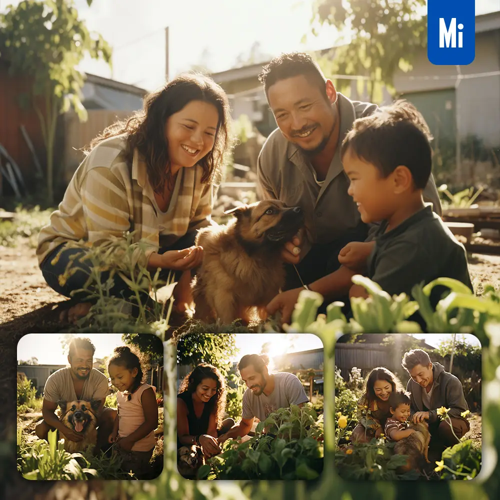 Midjourney Prompt Family Father Mother Kid Child Light Sunshine Photography