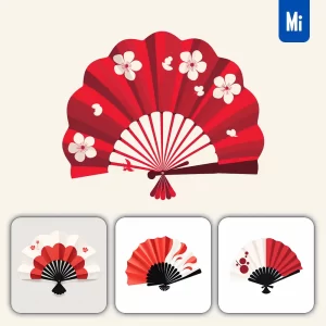 Midjourney Prompt Fan Japanese Graphic Vector Illustration