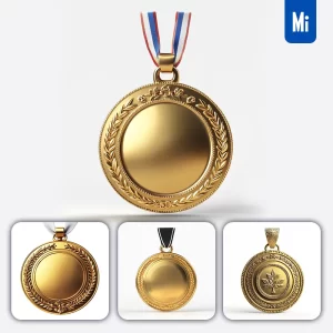 Midjourney Prompt Gold Medal Golden 3D Realistic Photography