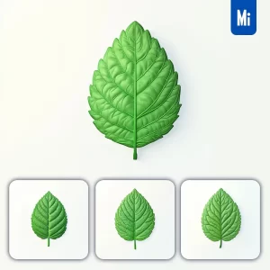 Midjourney Prompt Leaf Mint Green 3D Photography