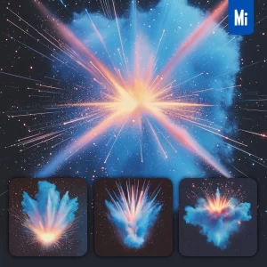 Midjourney Prompt Light Smoke Explosion Burst Firework