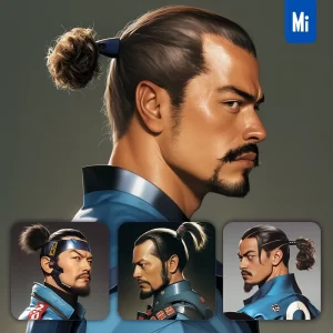 Midjourney Prompt Male Japanese Warrior Man Painting Realistic Photography