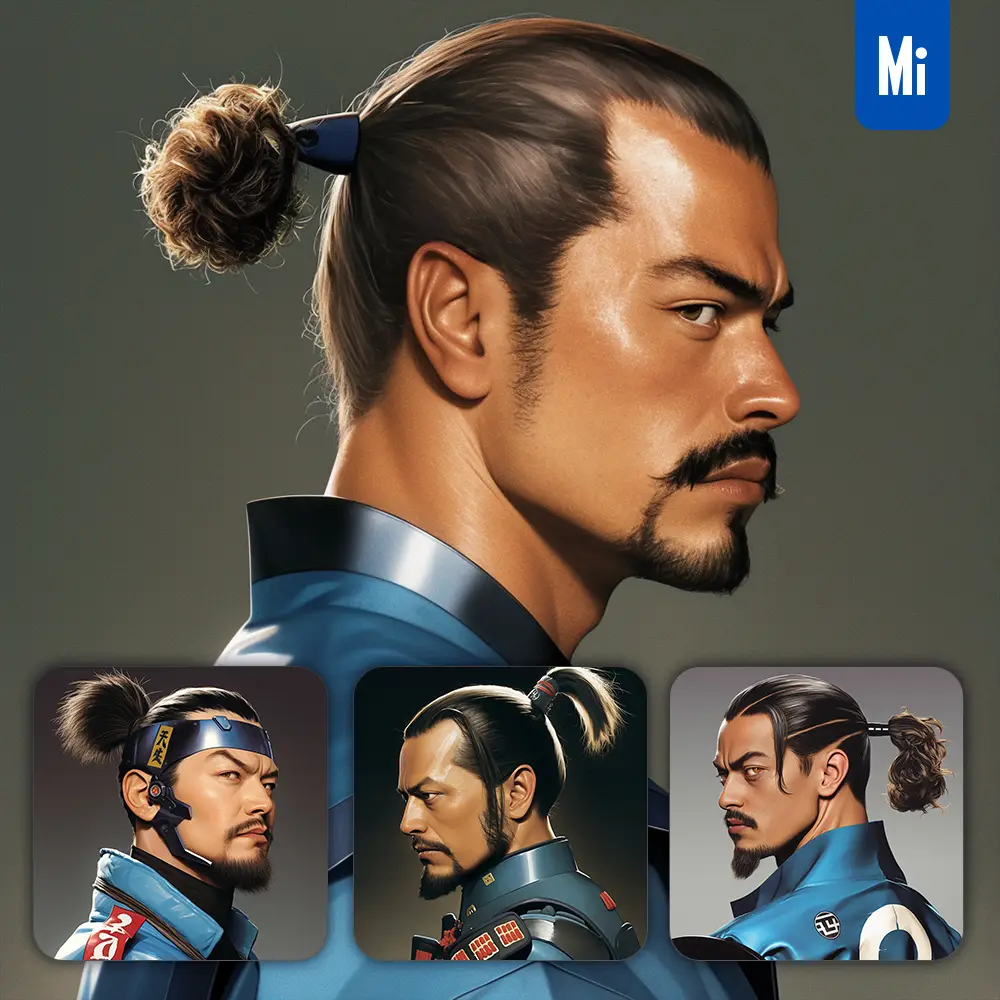 Midjourney Prompt Male Japanese Warrior Man Painting Realistic Photography