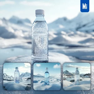 Midjourney Prompt Mineral Water Bottle Snow Winter Polar Photography