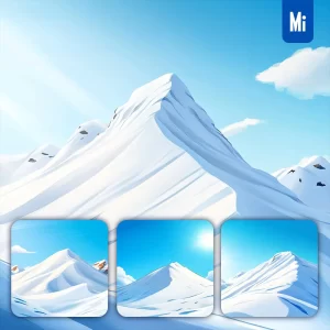 Midjourney Prompt Snow Sand Dune Field Blue White Mountain Minimalist Animation Wallpaper