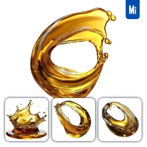 Midjourney Prompt Splash Lubricating Oil Yellow 3D Liquid Photography