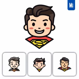 Midjourney Prompt Superman Hero Line Cartoon Graphic Icon Illustration Avatar Logo Portrait