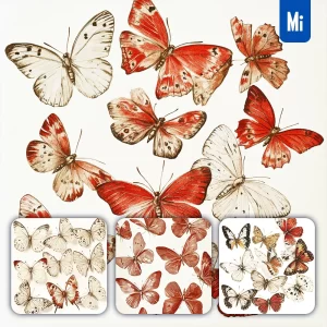 Midjourney Prompt Watercolor Butterfly Drawing Painting Illustration Pattern