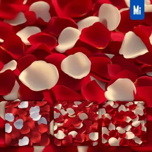 Midjourney Prompt White Red Rose Petal Flower Digital Art 3D Animation