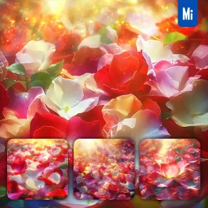 Midjourney Prompt White Red Rose Petal Flower Light Digital Art Animation