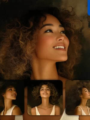 Midjourney Prompt Woman Girl Face Smile Photography Painting