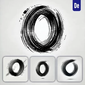 Dalle Prompt O Letter Chinese Brush Stroke Black Ink Hand Drawing Vector