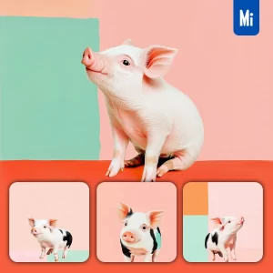 Midjourney Prompt Baby Pig Piggy Piglet Cute Pink Pattern Photography