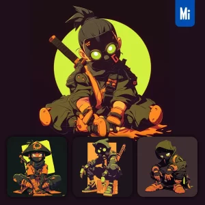 Midjourney Prompt Ninja Sit Japanese Cute Cartoon Character Animation